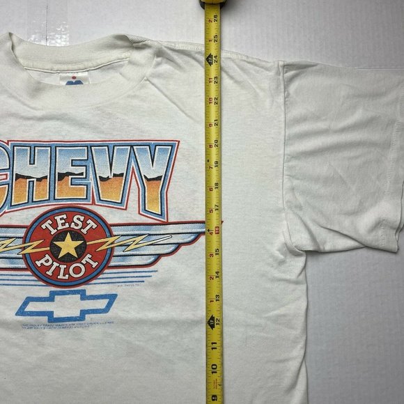 Vintage 80’s Chevy Car T Shirt Test Pilot Single Stitched 1987 Size L - Picture 8 of 10